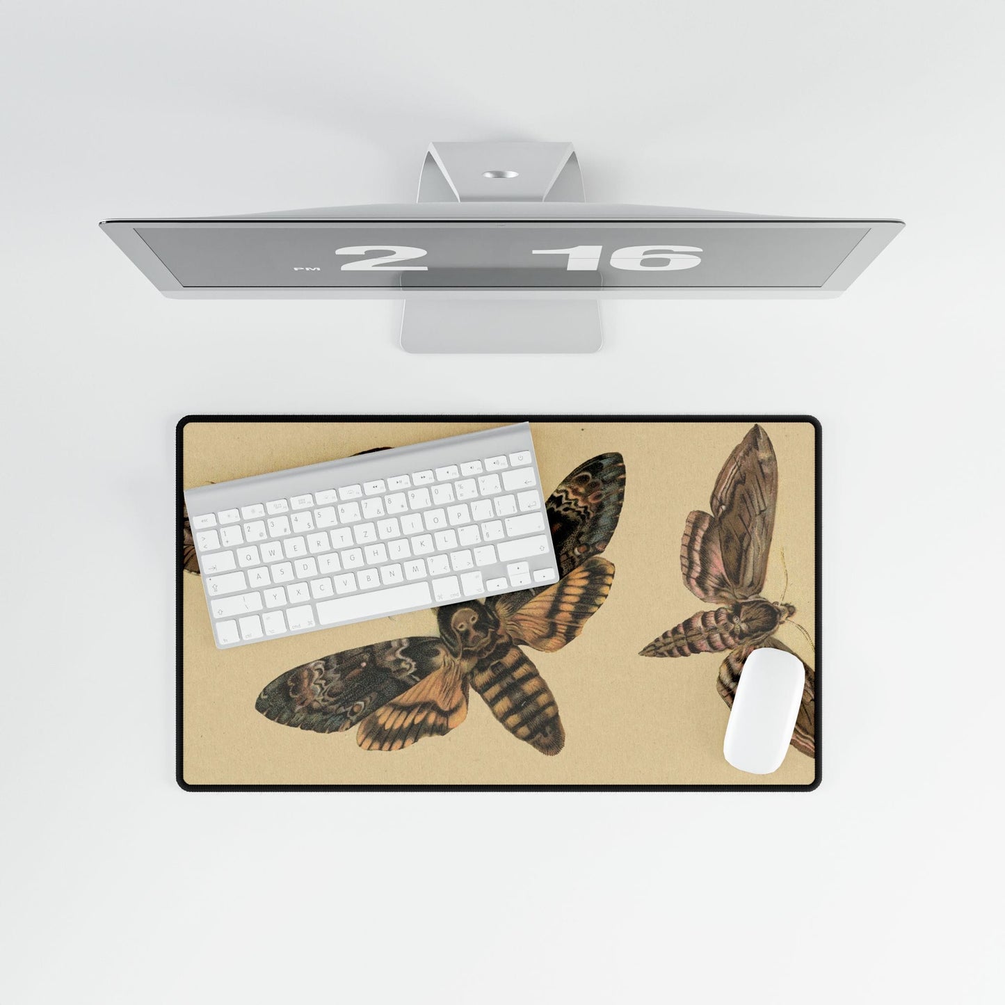 Vintage Moths Desk Mat | Antique Botanical Art | XL Mouse Matt | Accessories For Home & Office