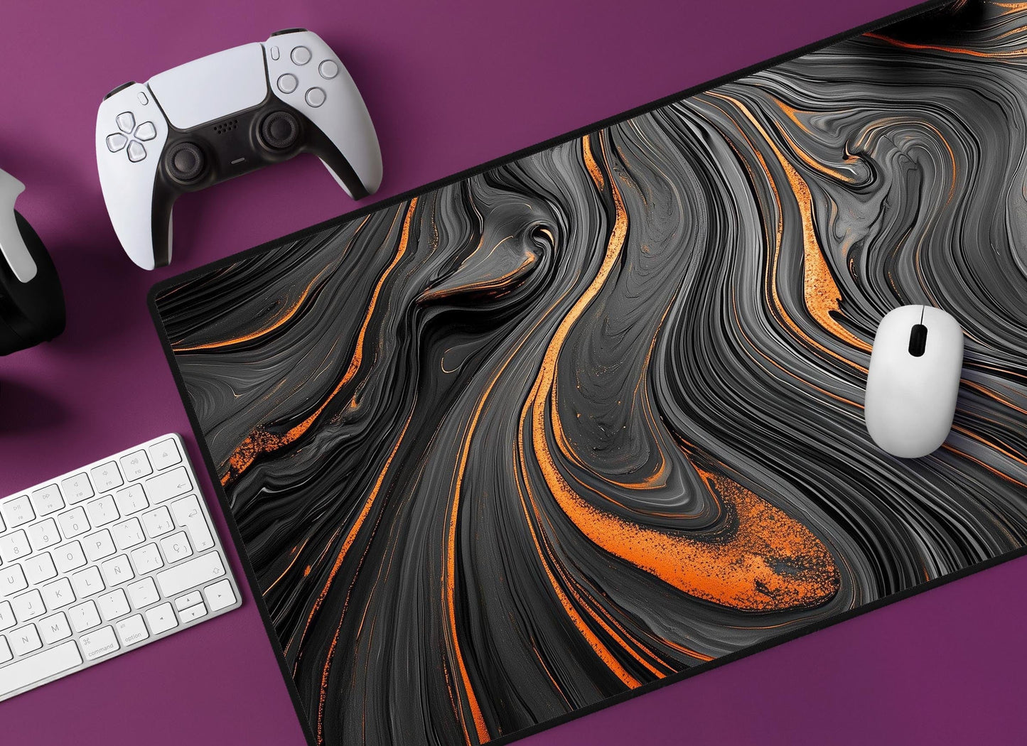 Abstract Lava Swirl Desk Mat