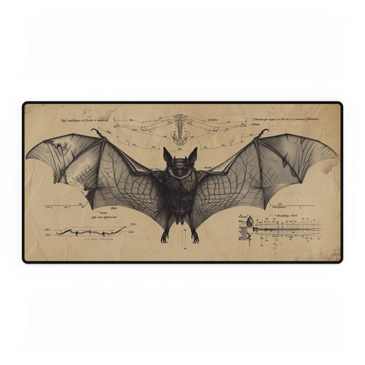 Vintage Bat Sketch Desk Mat