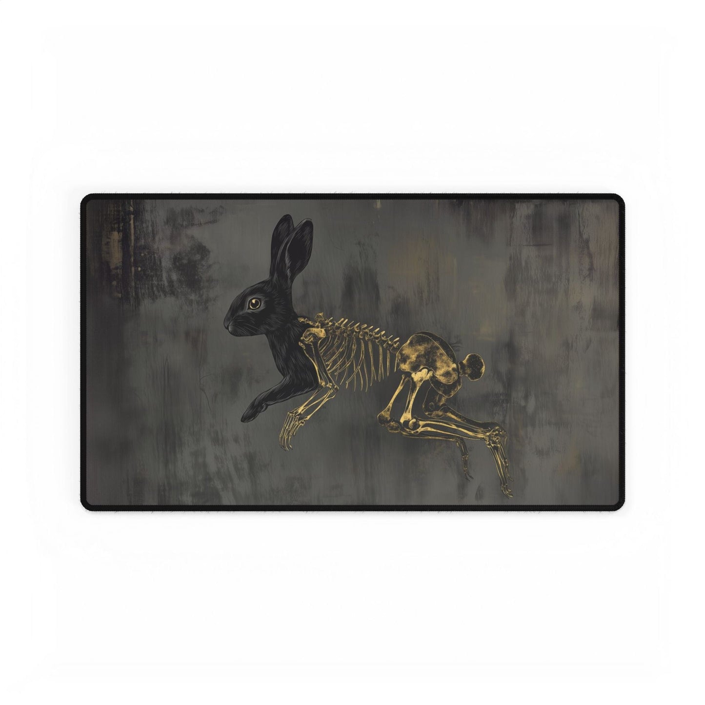 Black Rabbit Skeleton Desk Mat