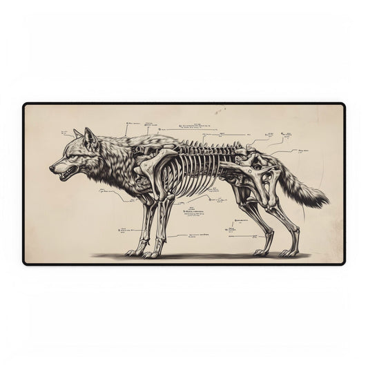 Wolf Skeleton Desk Mat