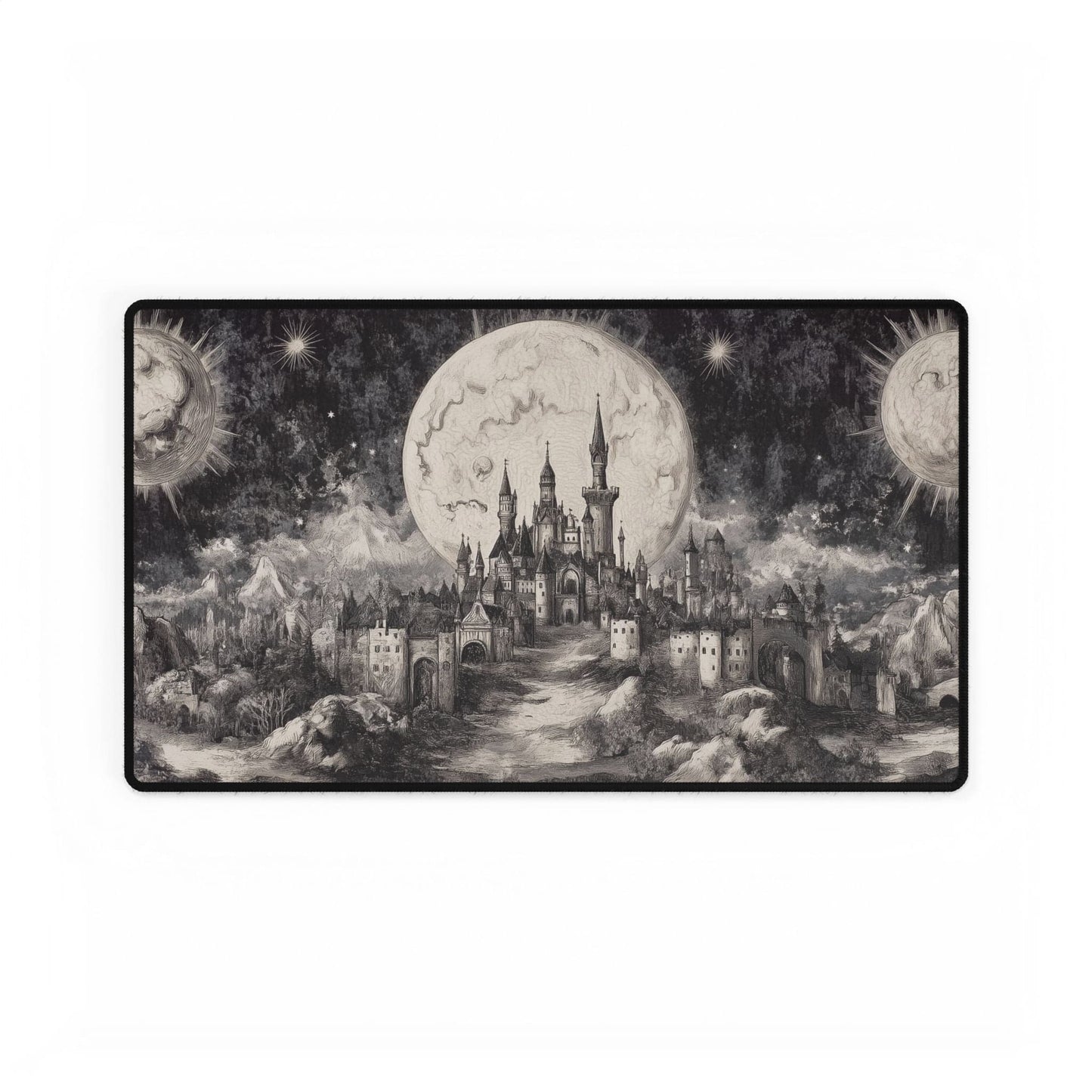 Lunar Castle Tapestry Desk Mat