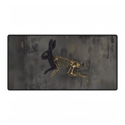 Black Rabbit Skeleton Desk Mat