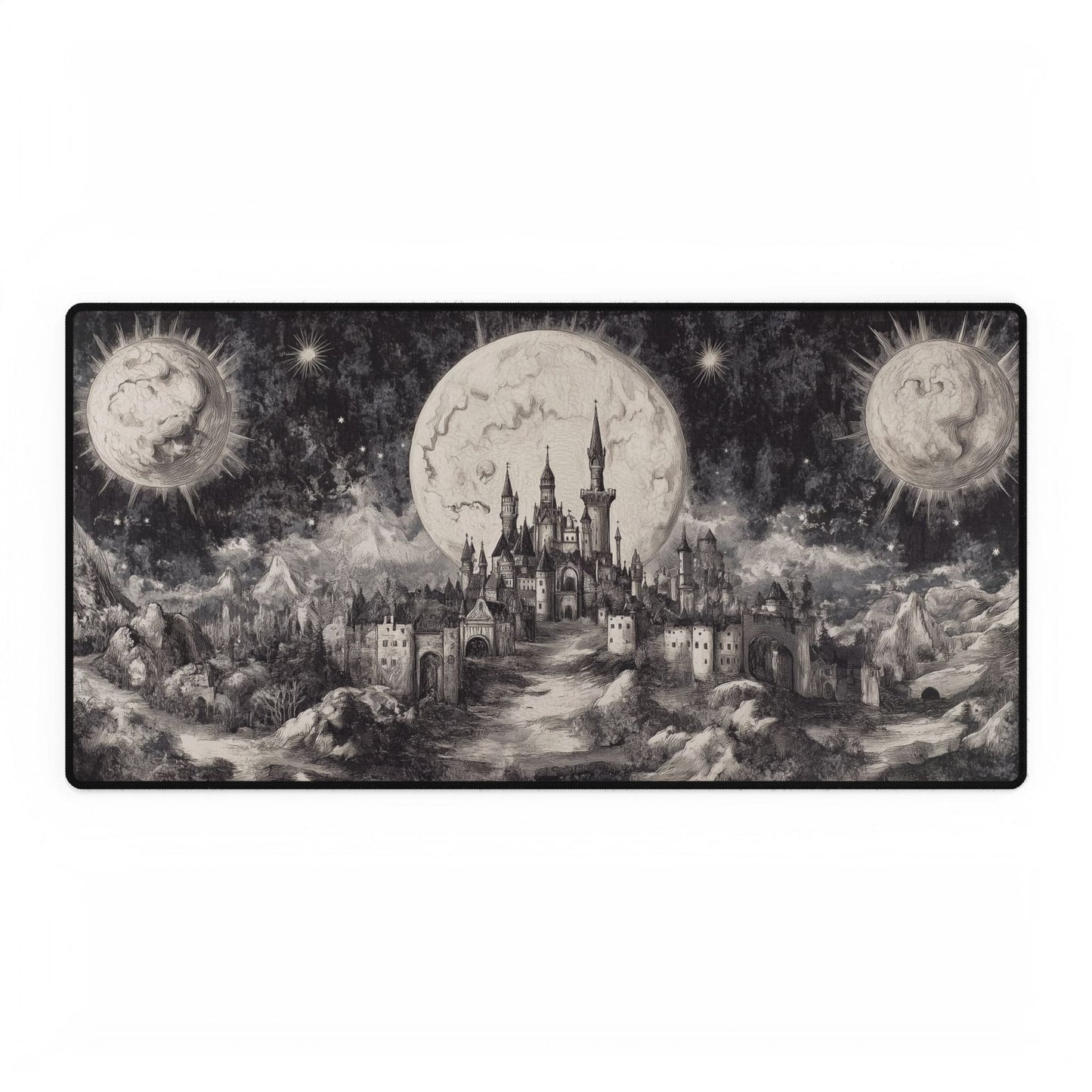 Lunar Castle Tapestry Desk Mat