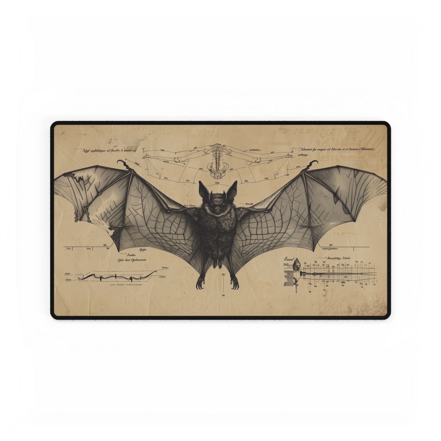 Vintage Bat Sketch Desk Mat