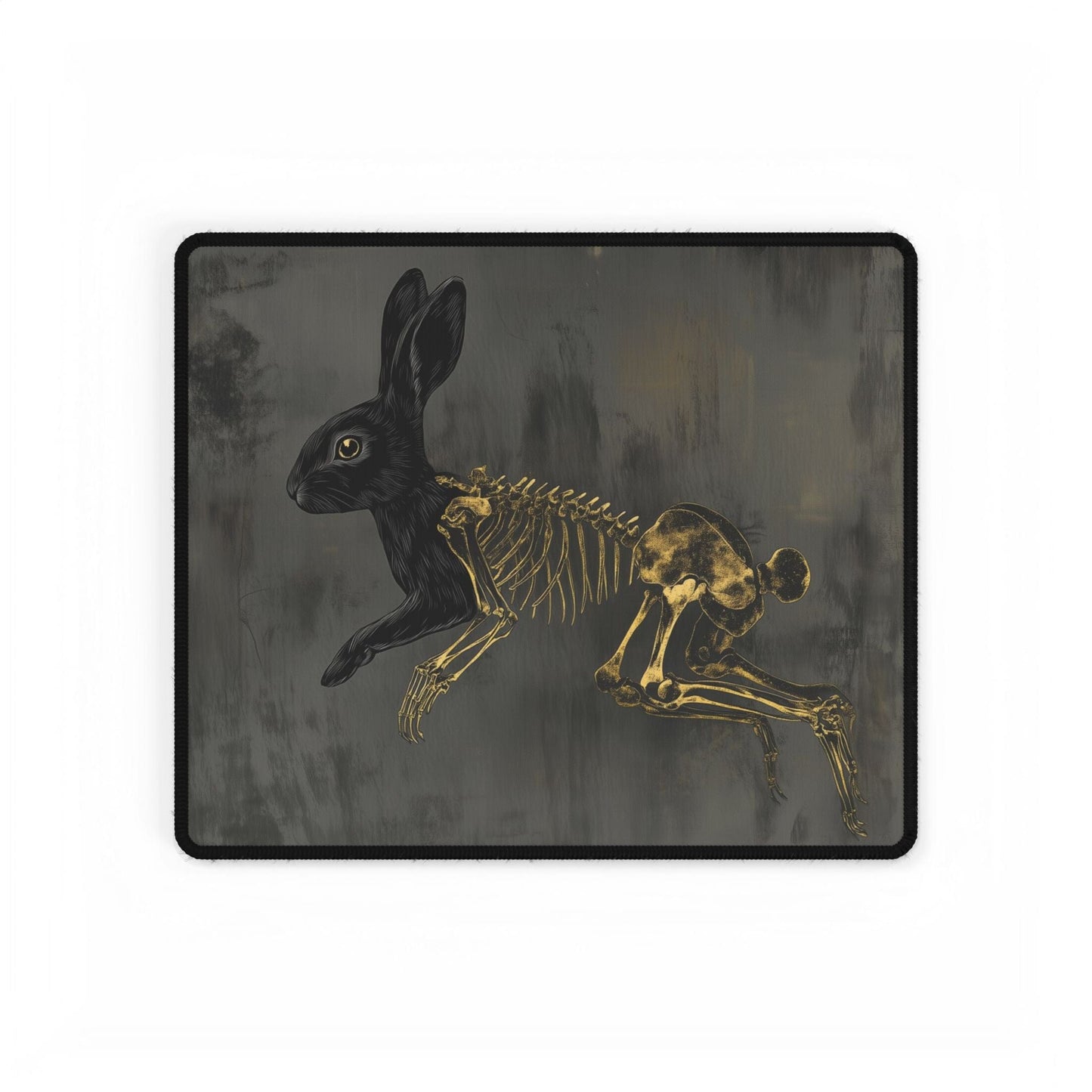 Black Rabbit Skeleton Desk Mat