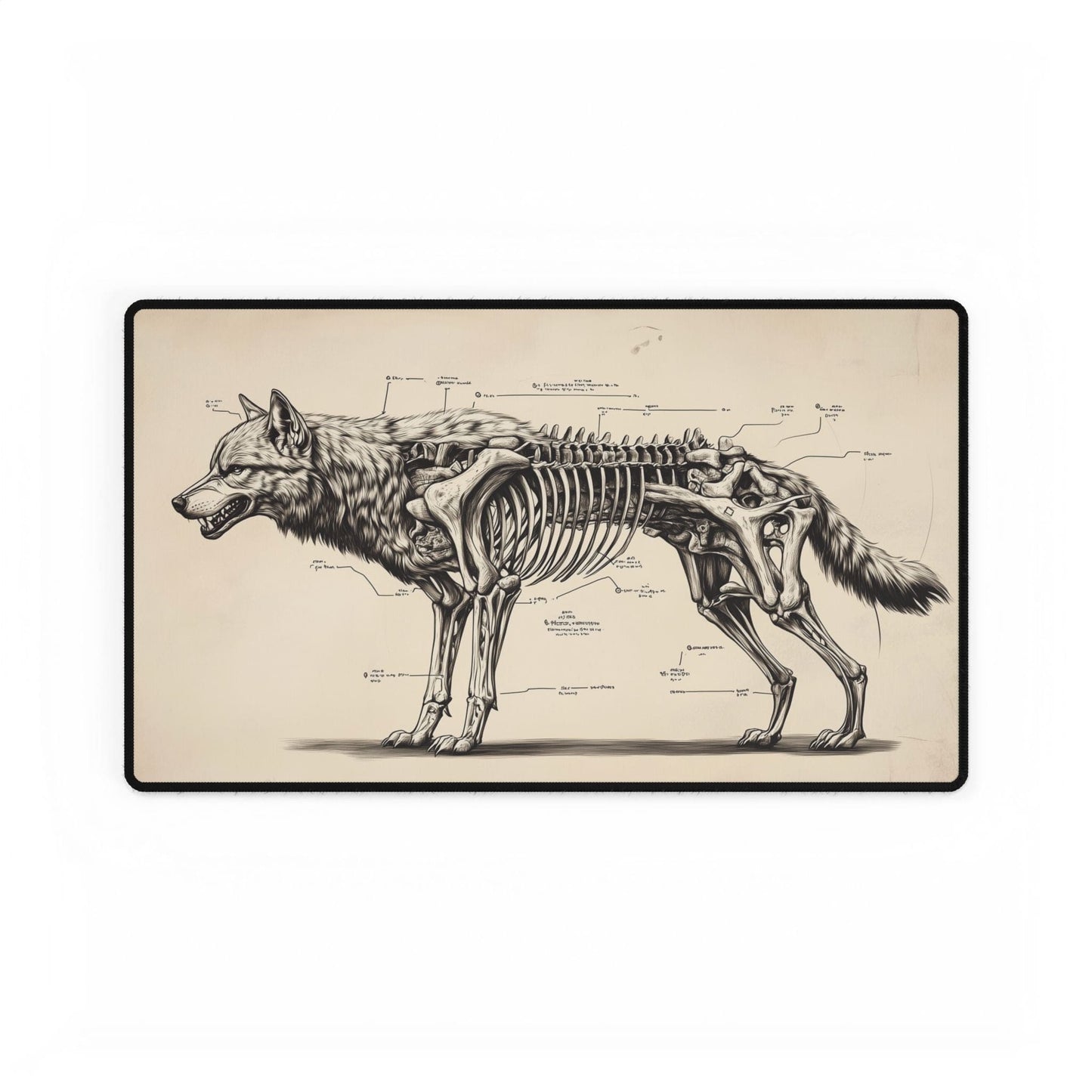 Wolf Skeleton Desk Mat