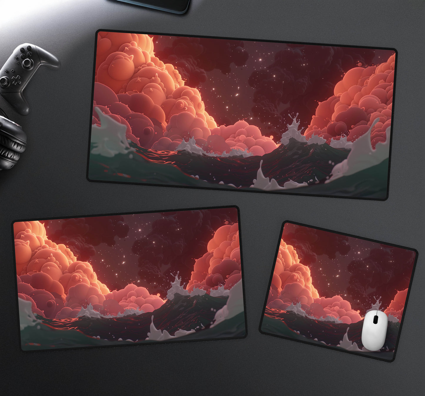 Dreamy Ocean Waves Desk Mat