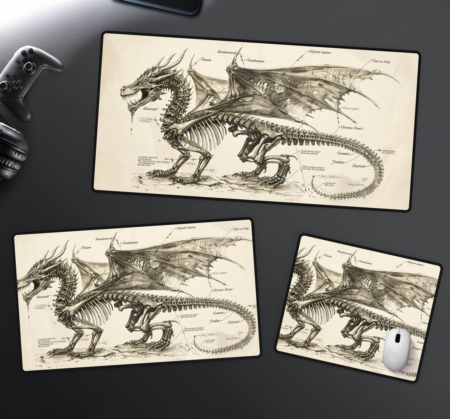 Dragon Skeleton Desk Mat
