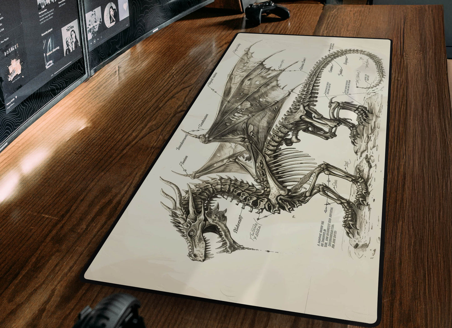 Dragon Skeleton Desk Mat