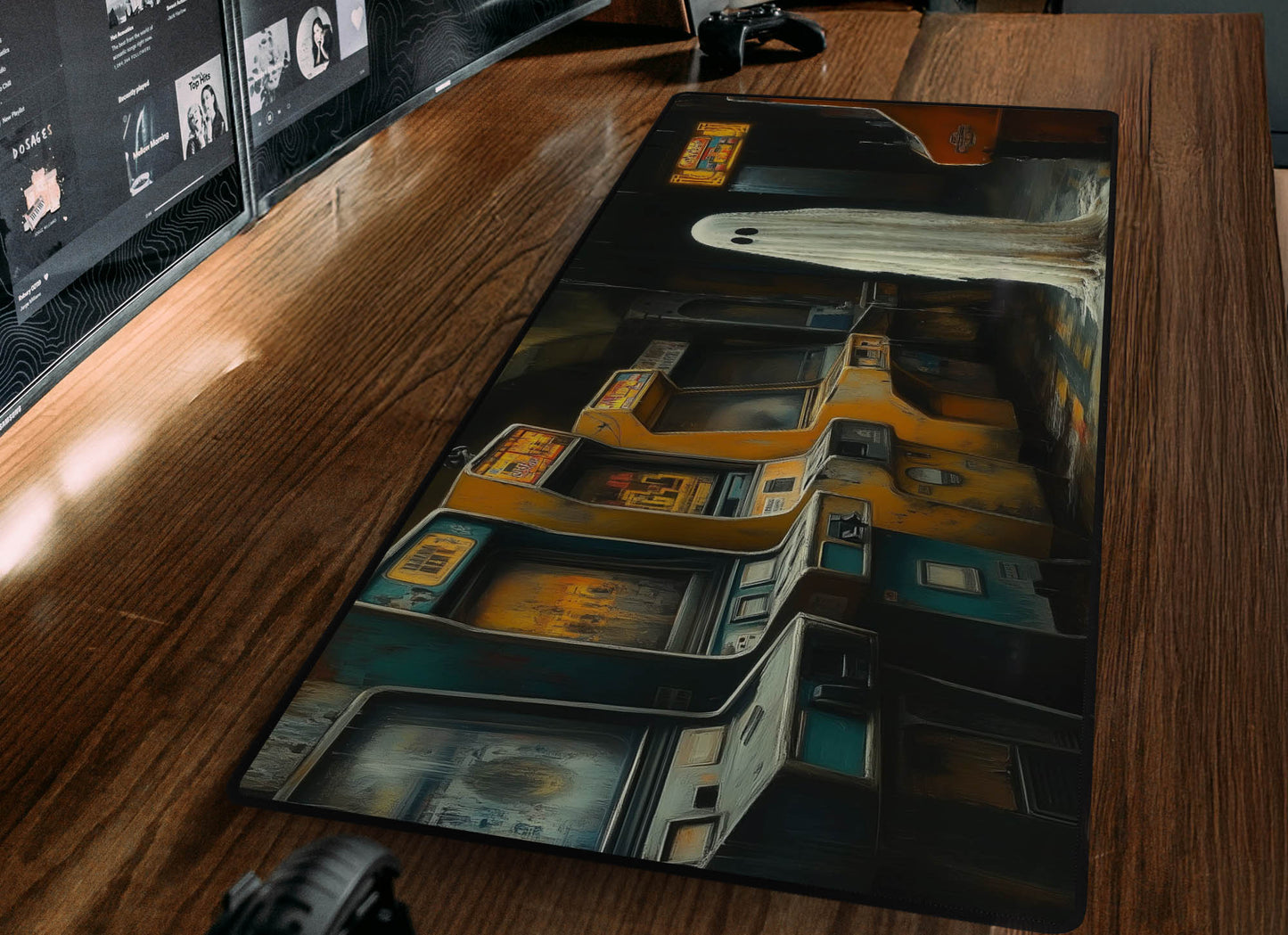 Retro Arcade Ghost Desk Mat