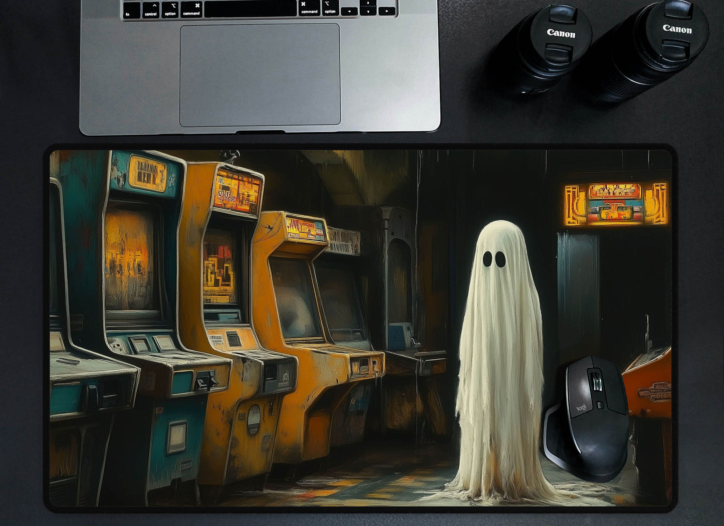 Retro Arcade Ghost Desk Mat