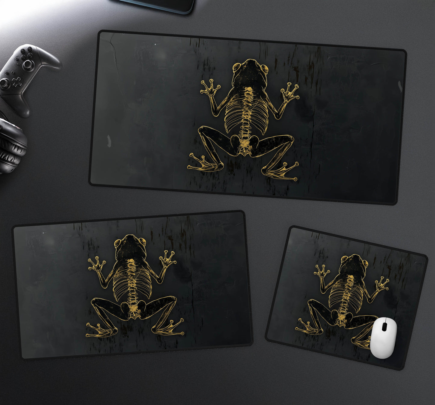 Skeletal Frog Desk Mat