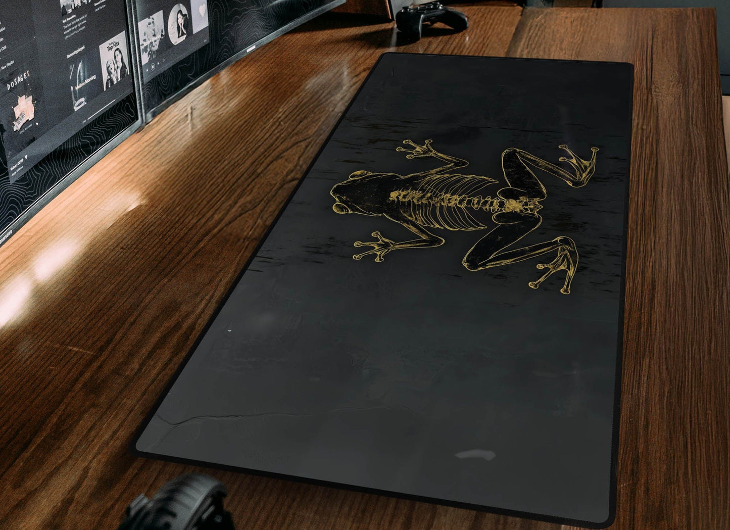Skeletal Frog Desk Mat