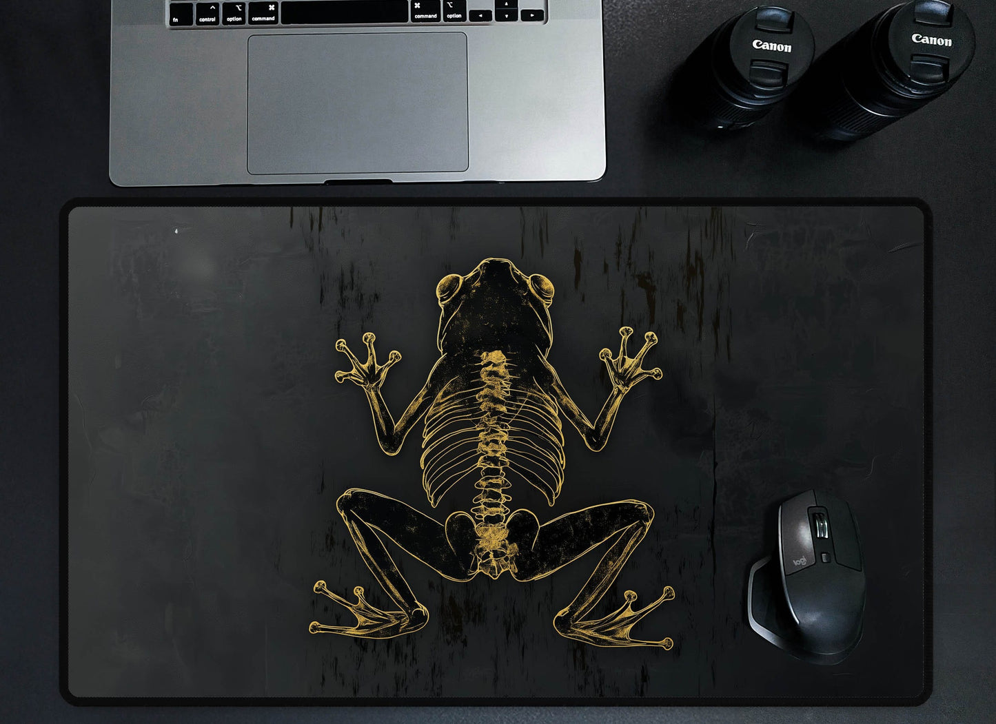 Skeletal Frog Desk Mat