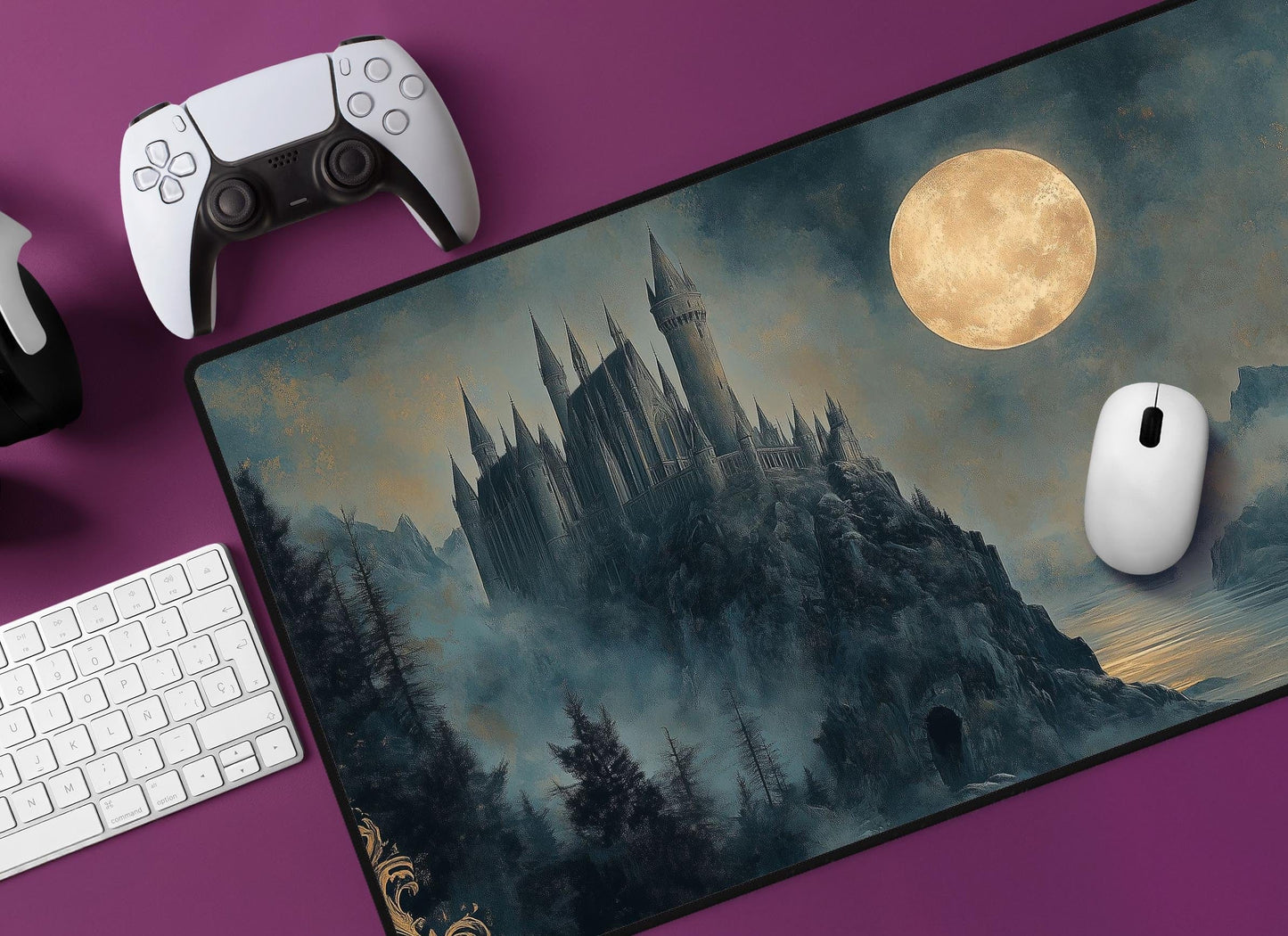 Castle Full Moon Desk Mat