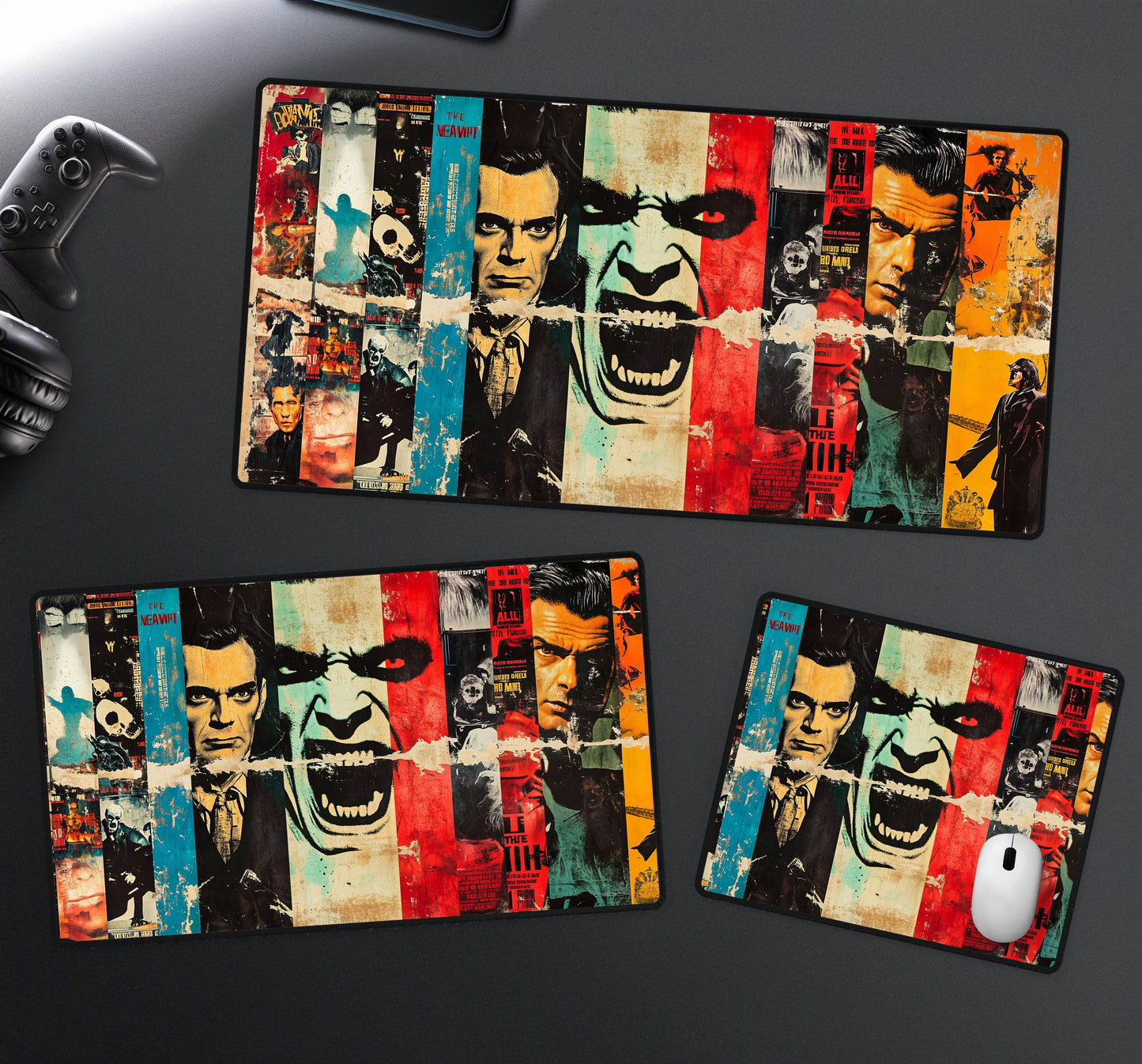 Vintage Horror Movie Desk Mat