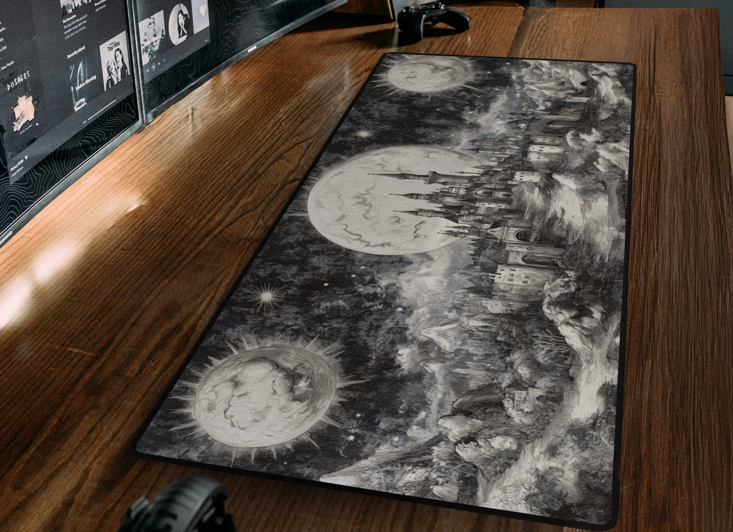 Lunar Castle Tapestry Desk Mat
