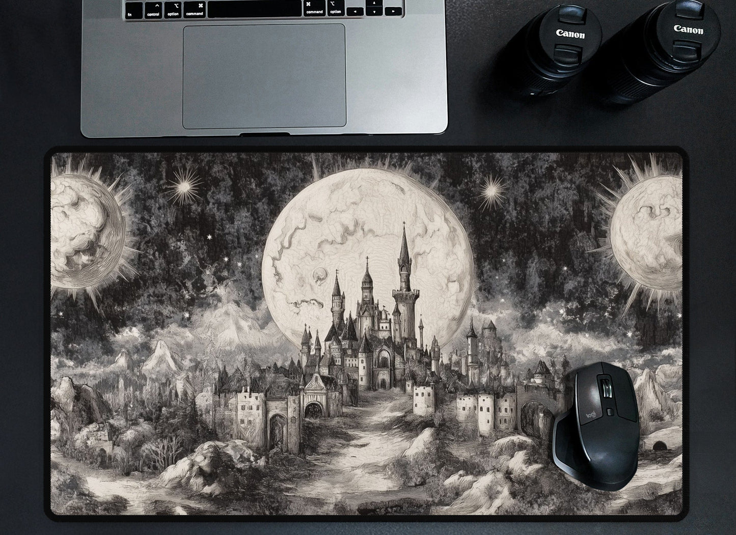 Lunar Castle Tapestry Desk Mat
