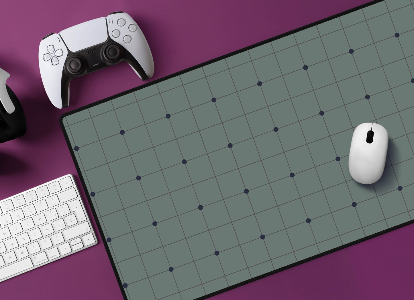 Grid Pattern Desk Mat