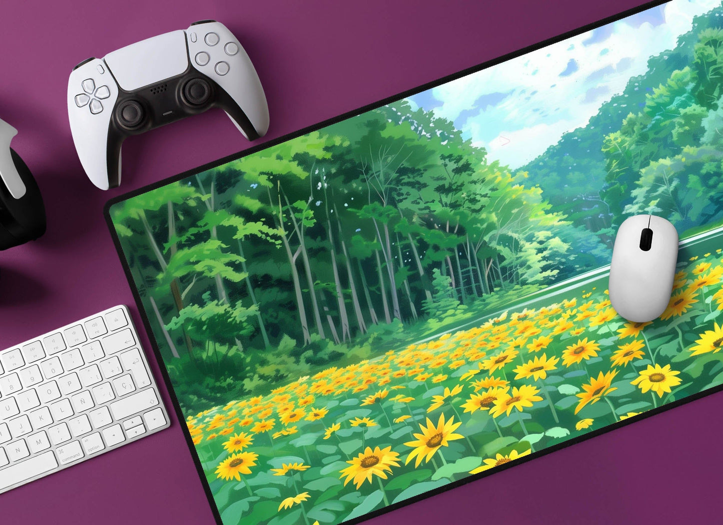 Sunflower Field Desk Mat