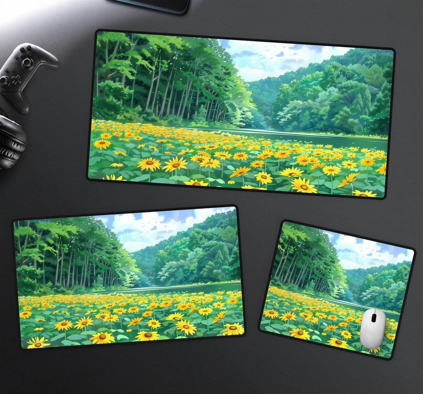 Sunflower Field Desk Mat