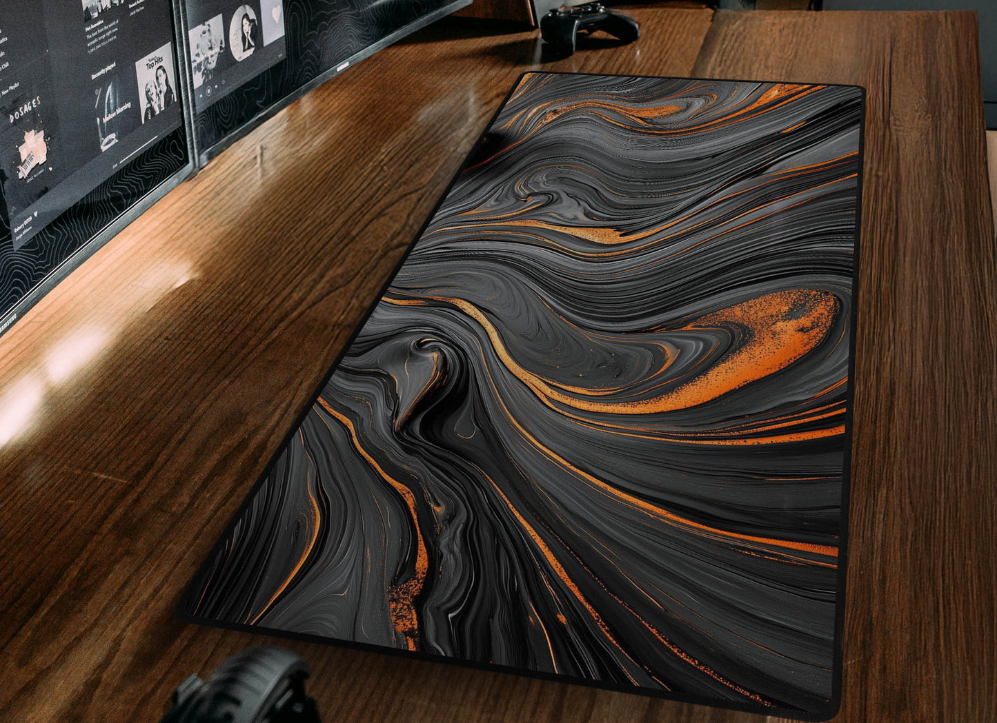 Abstract Lava Swirl Desk Mat