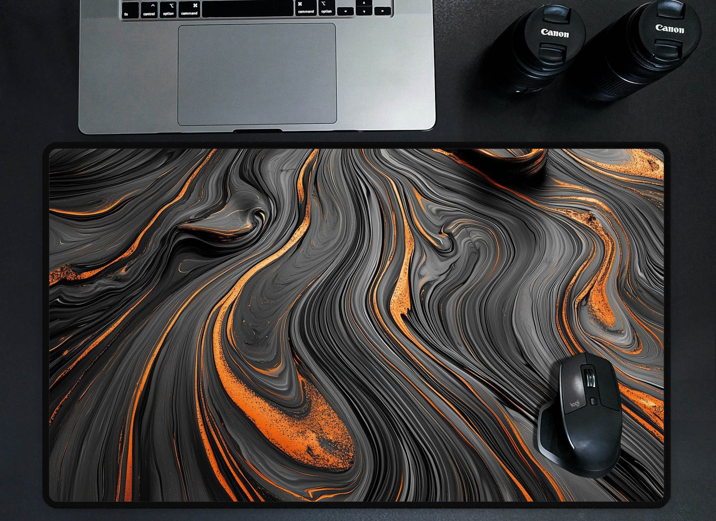Abstract Lava Swirl Desk Mat