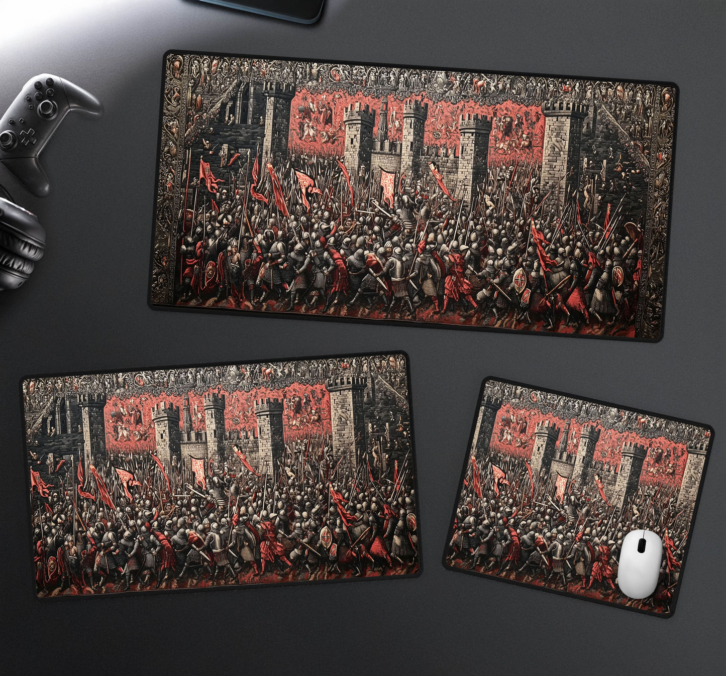 Castle Battle Tapestry Desk Mat