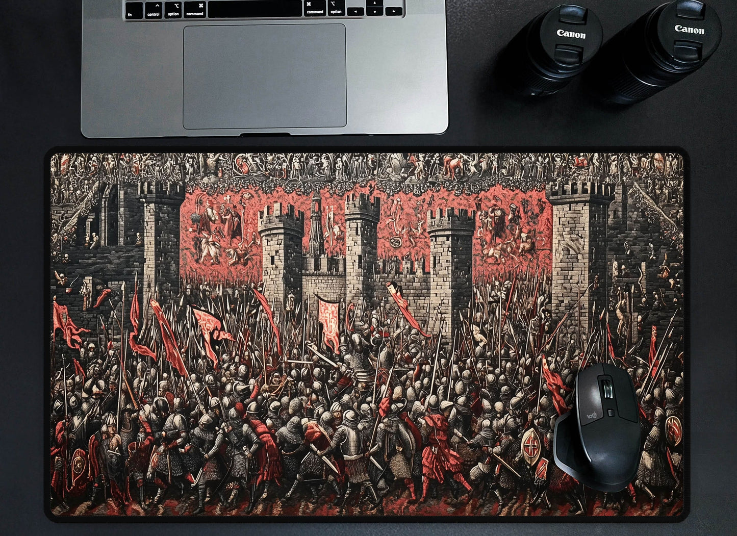 Castle Battle Tapestry Desk Mat