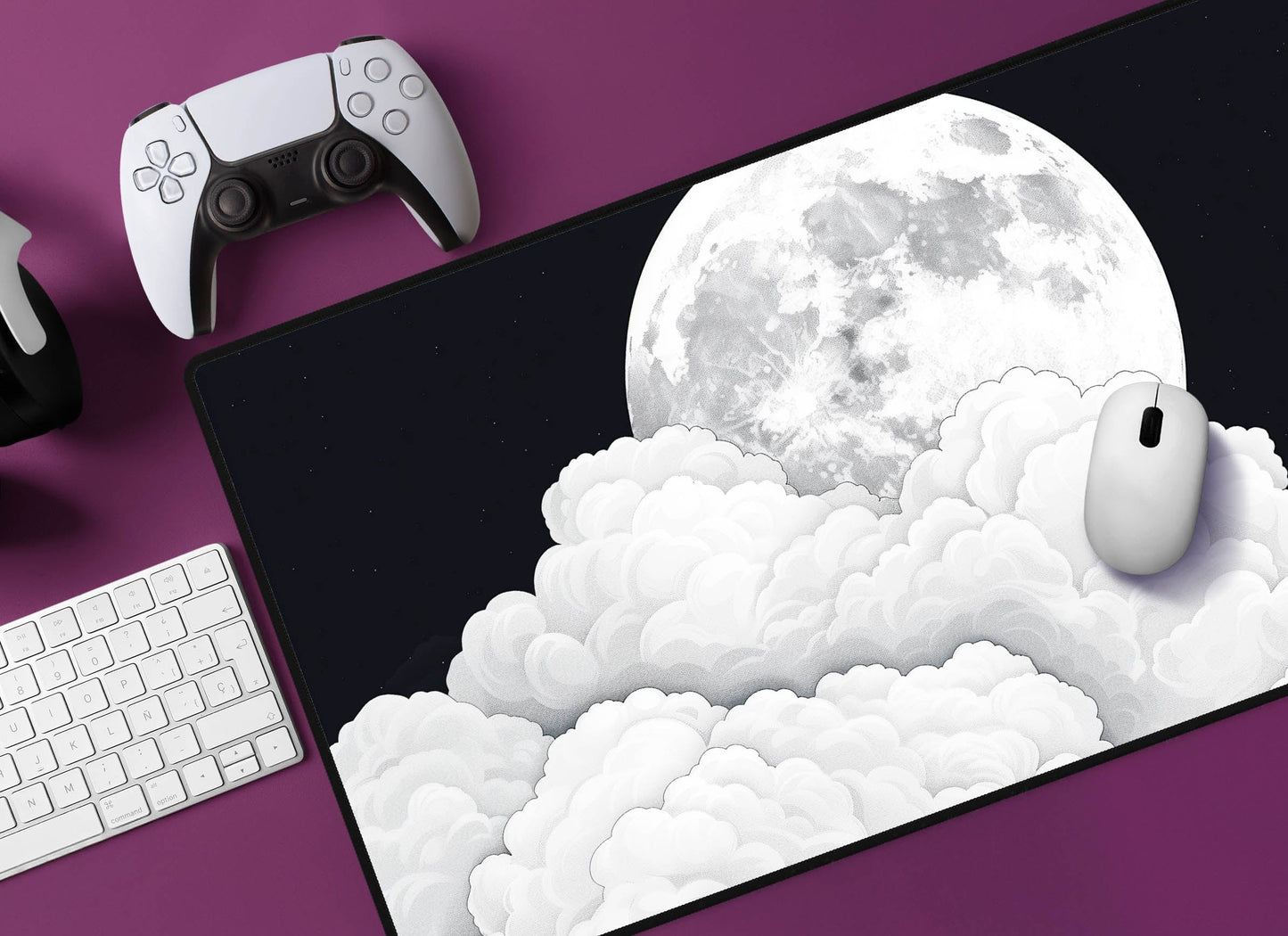 Cloud Moon Desk Mat