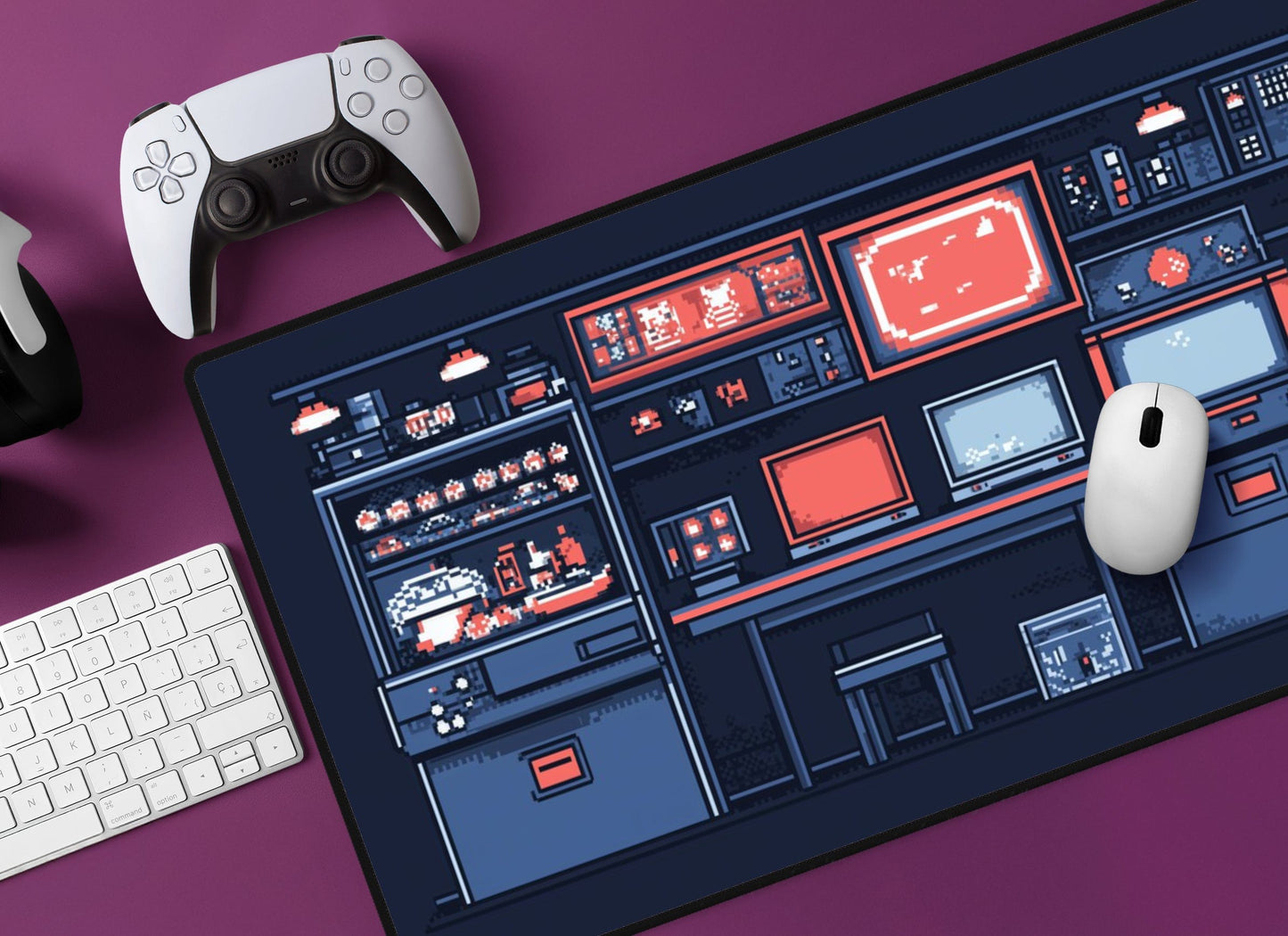 Retro Arcade Pixel Art Desk Mat