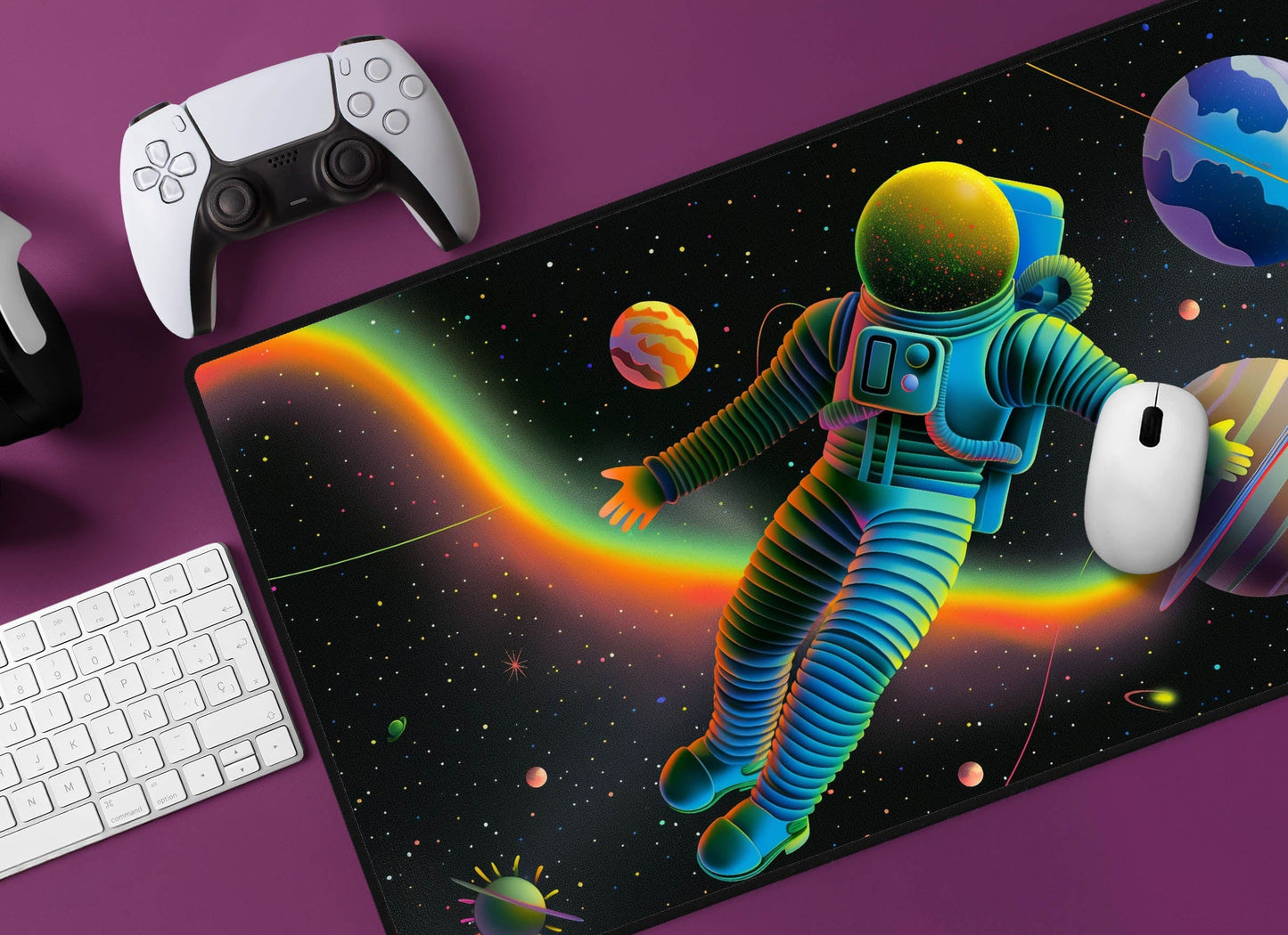 Colorful Astronaut Desk Mat