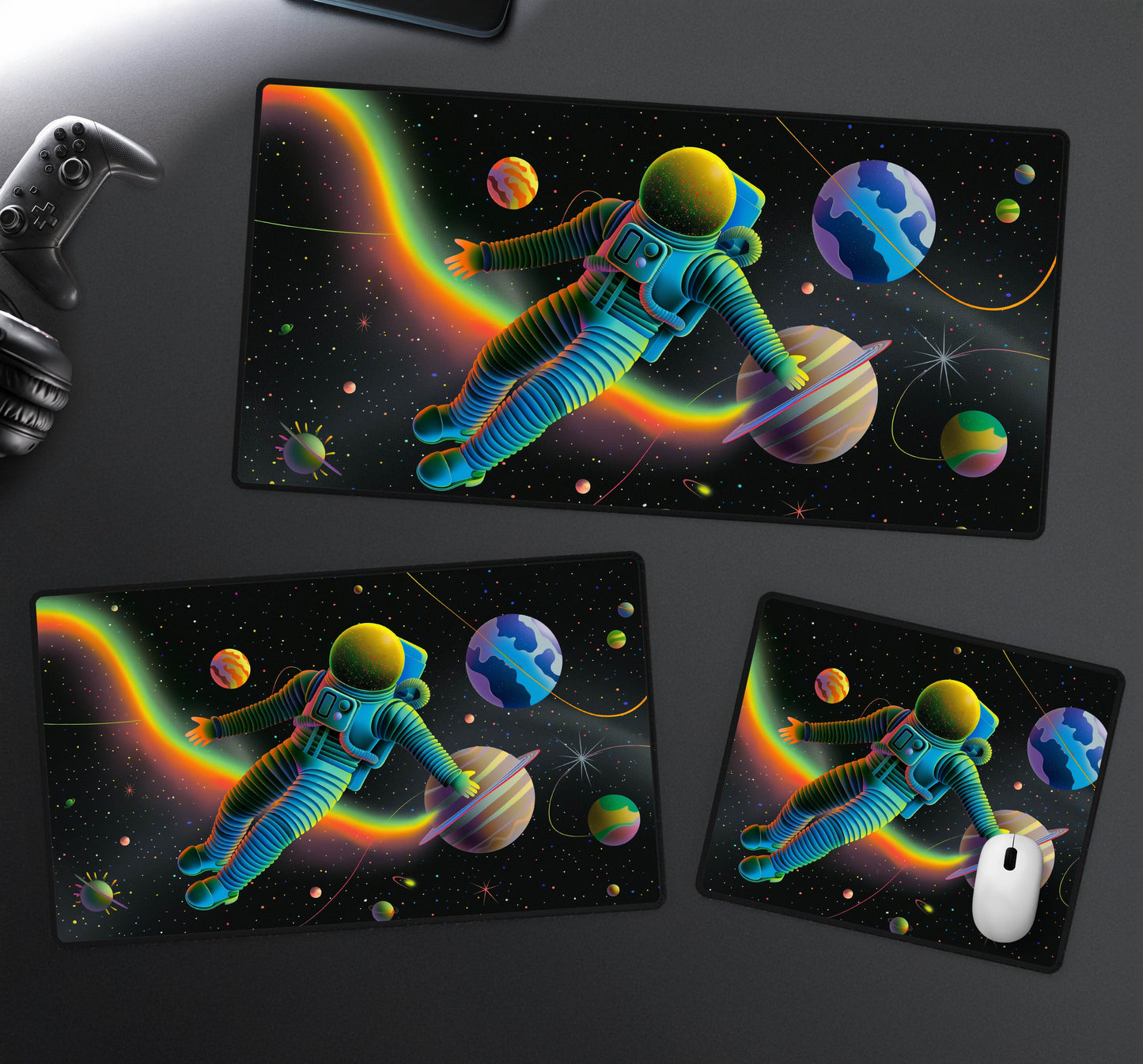 Colorful Astronaut Desk Mat