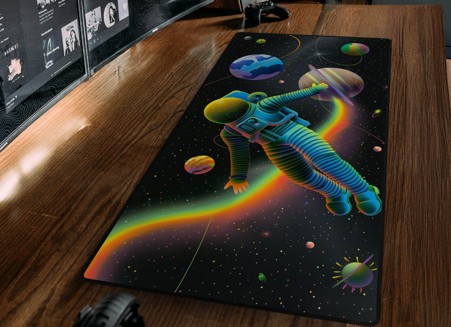 Colorful Astronaut Desk Mat