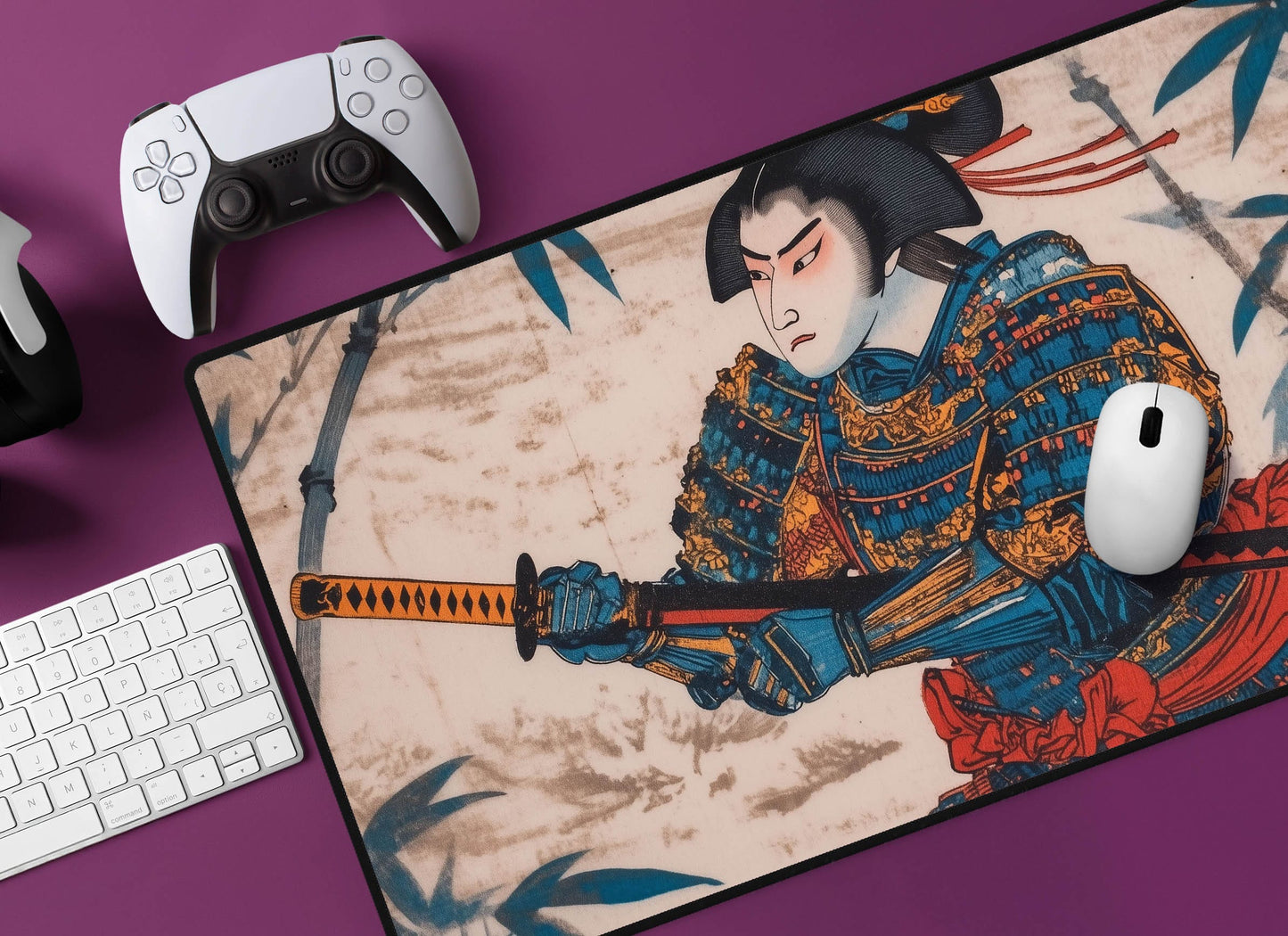 Ukiyo-e Samurai Desk Mat