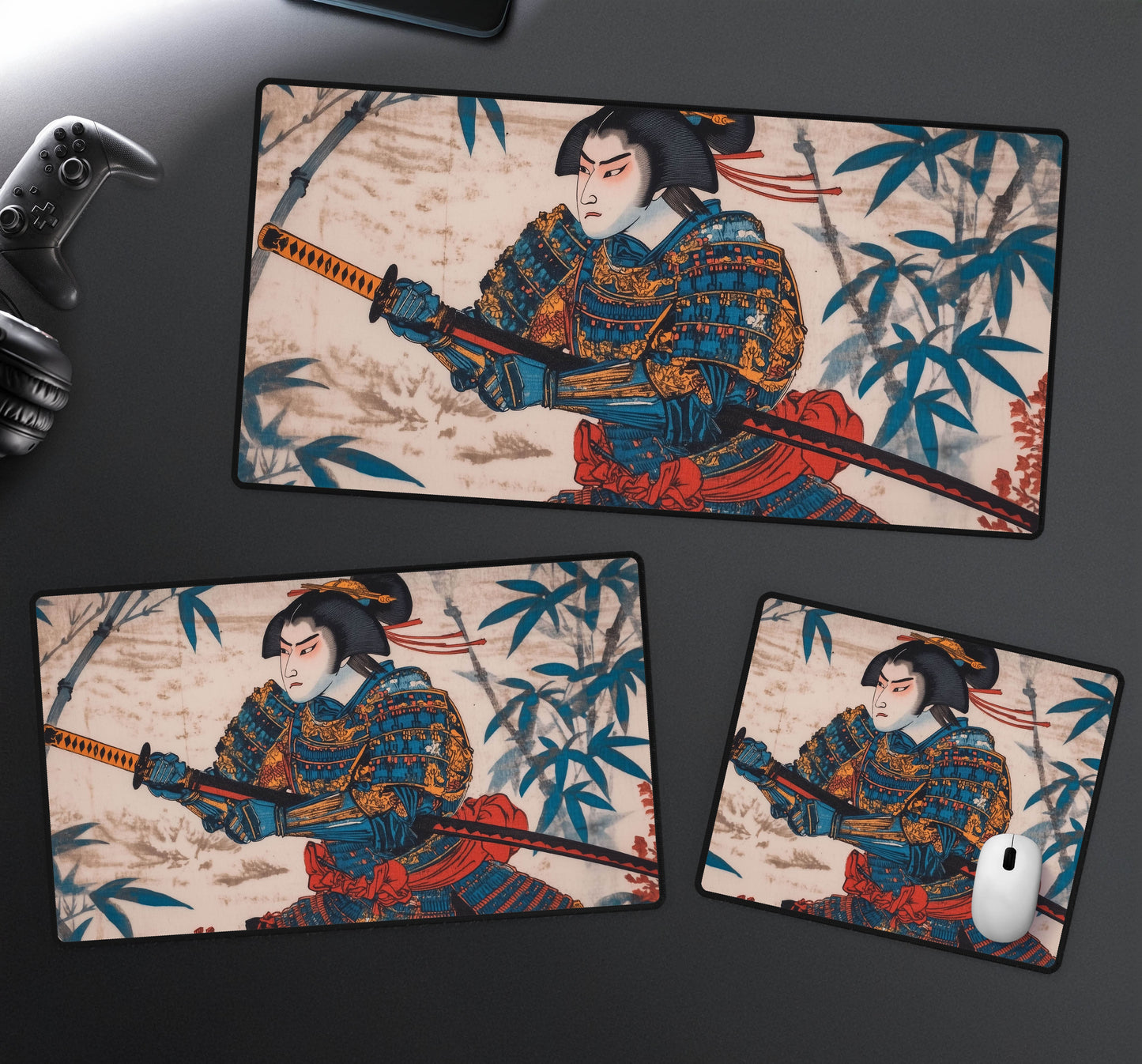 Ukiyo-e Samurai Desk Mat