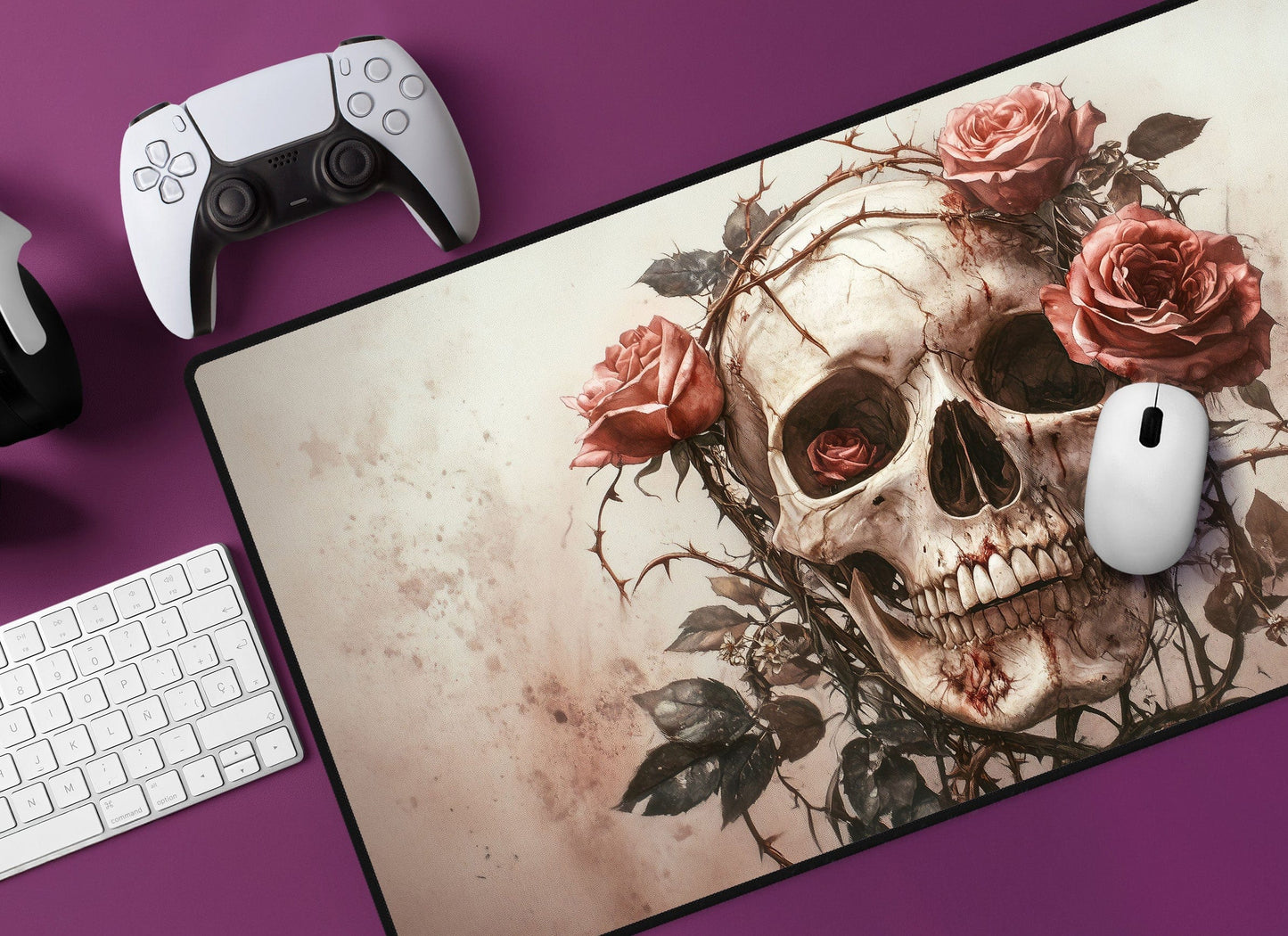 Skull & Roses Desk Mat