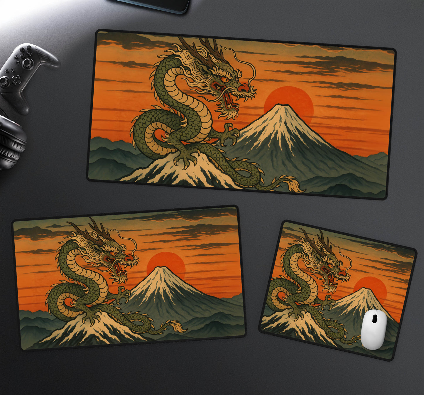 Ukiyo-e Mountain Dragon Desk Mat