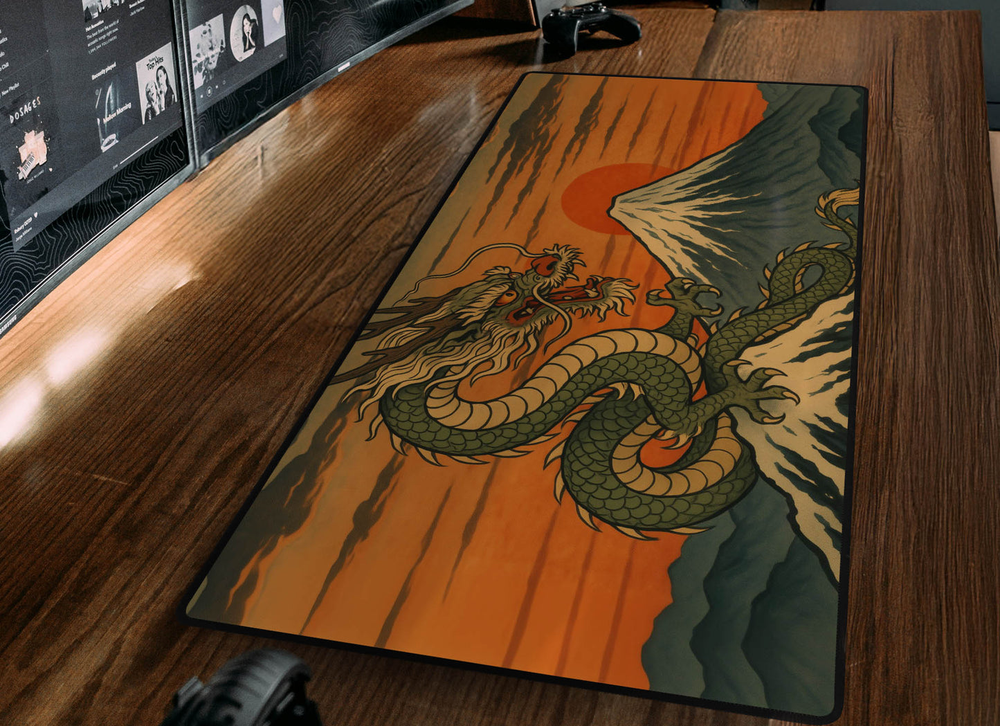Ukiyo-e Mountain Dragon Desk Mat