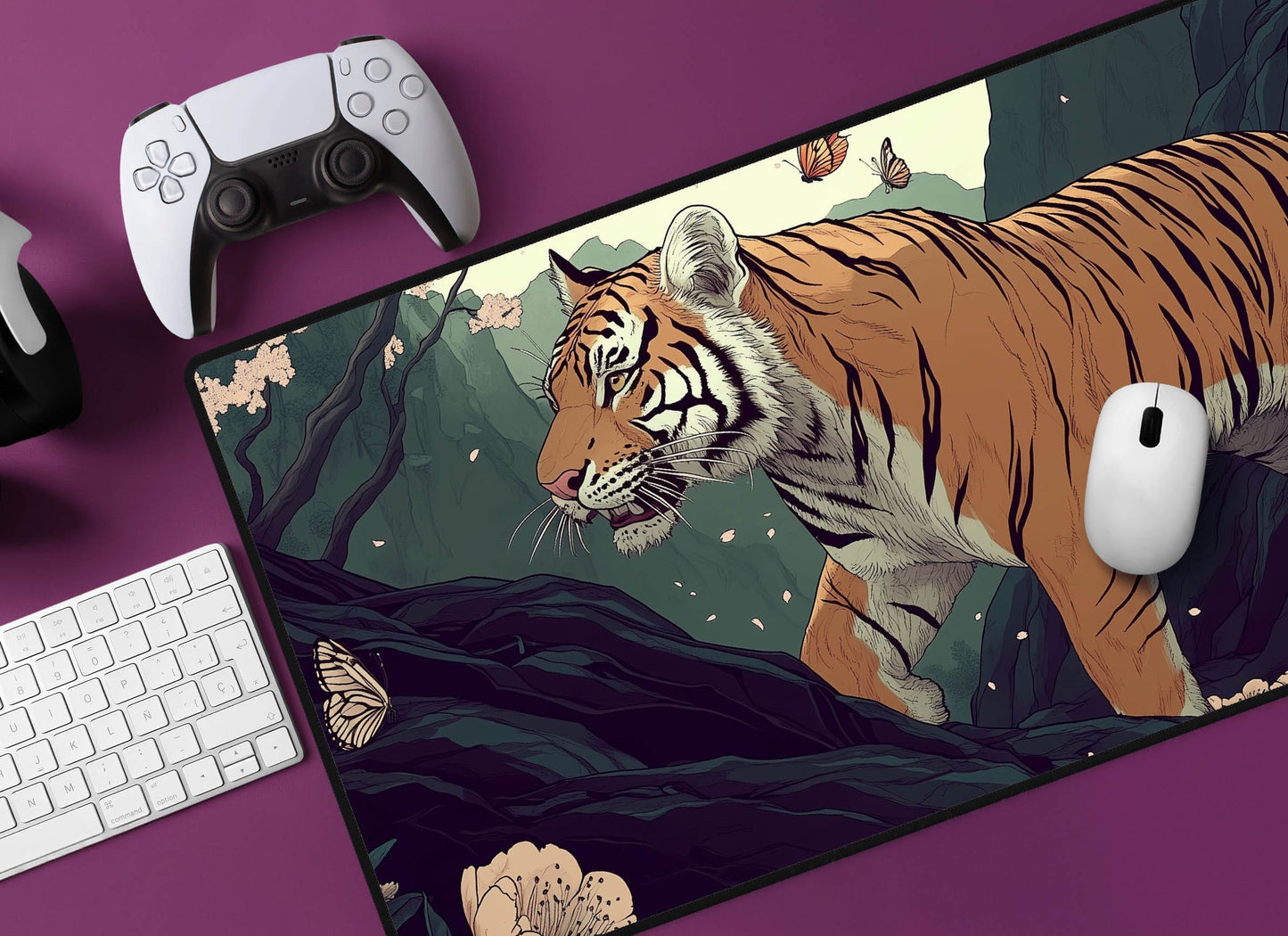Ukiyo-e Inspired Tiger Desk Mat