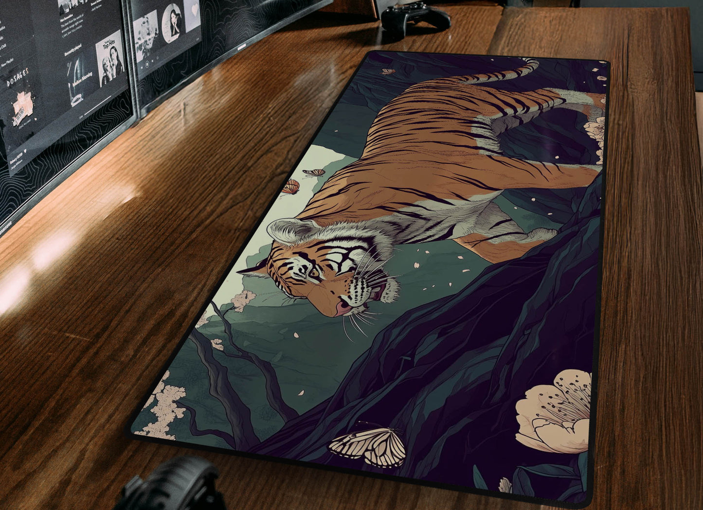 Ukiyo-e Inspired Tiger Desk Mat