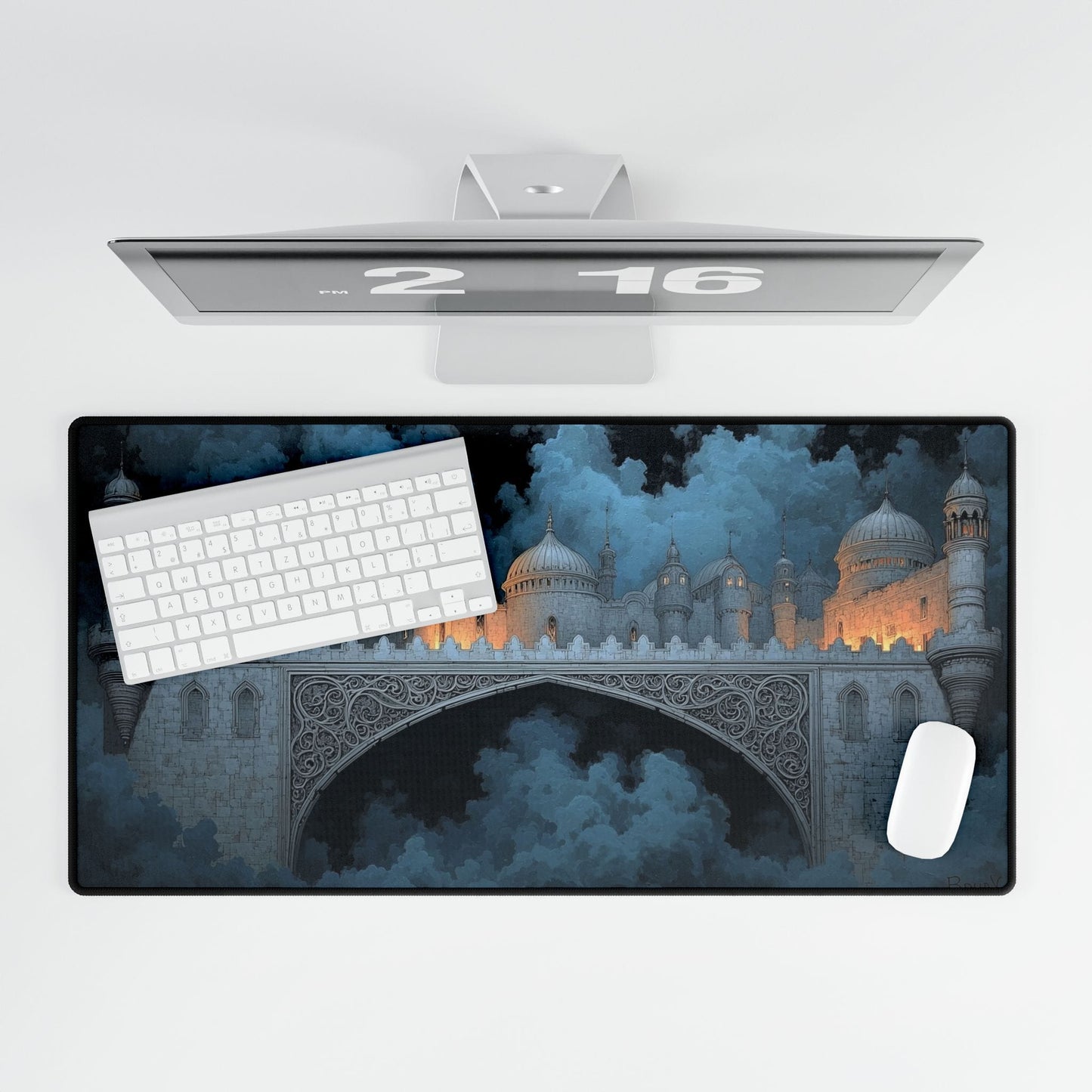 Fantasy Castle Bridge Desk Mat | Stunning Art for Home | XL Mouse Matt | Accessories For Home & Office