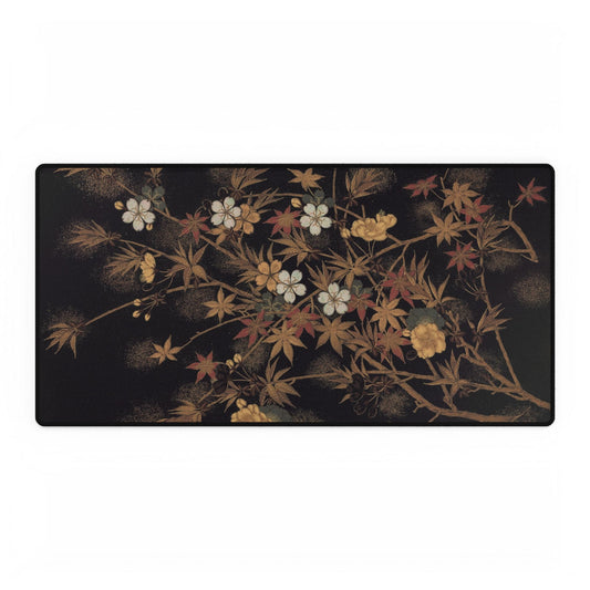 Gold Floral Desk Mat