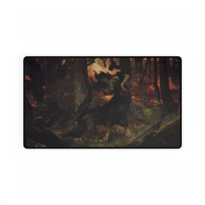Mystical Forest Scene Desk Mat | Enigmatic Artwork for Home Decor | XL Mouse Matt | Accessories For Home & Office