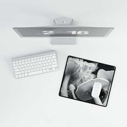 Black & White Mushrooms Desk Mat | Alternative Office Decor | Multiple Size Options