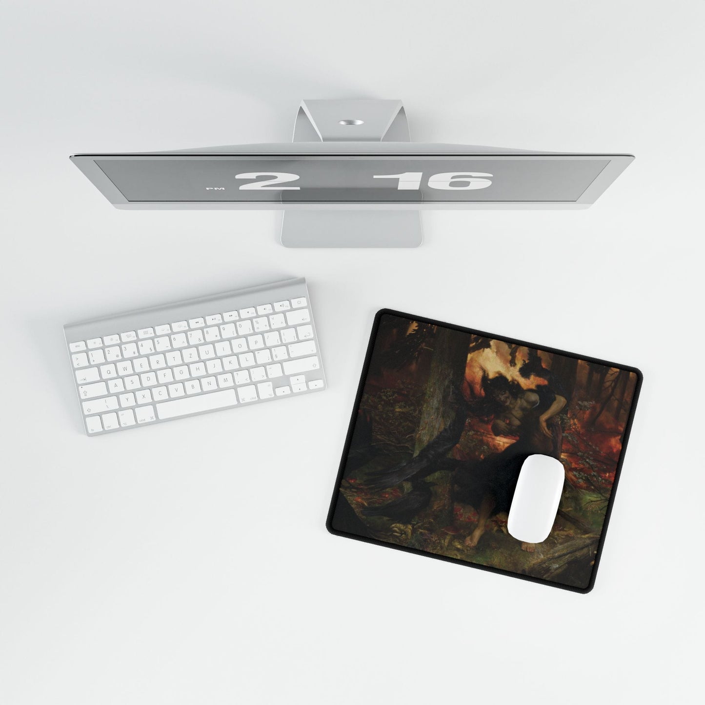 Mystical Forest Scene Desk Mat | Enigmatic Artwork for Home Decor | XL Mouse Matt | Accessories For Home & Office