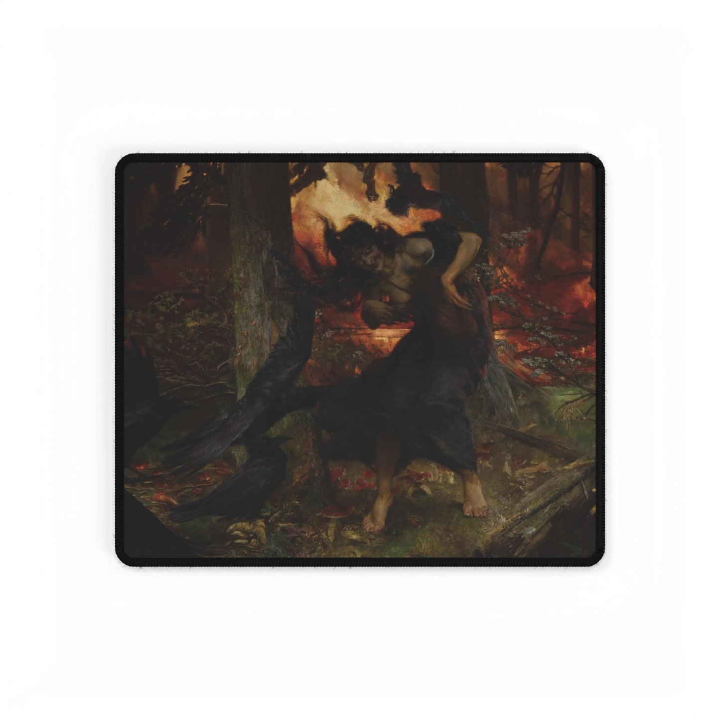Mystical Forest Scene Desk Mat | Enigmatic Artwork for Home Decor | XL Mouse Matt | Accessories For Home & Office