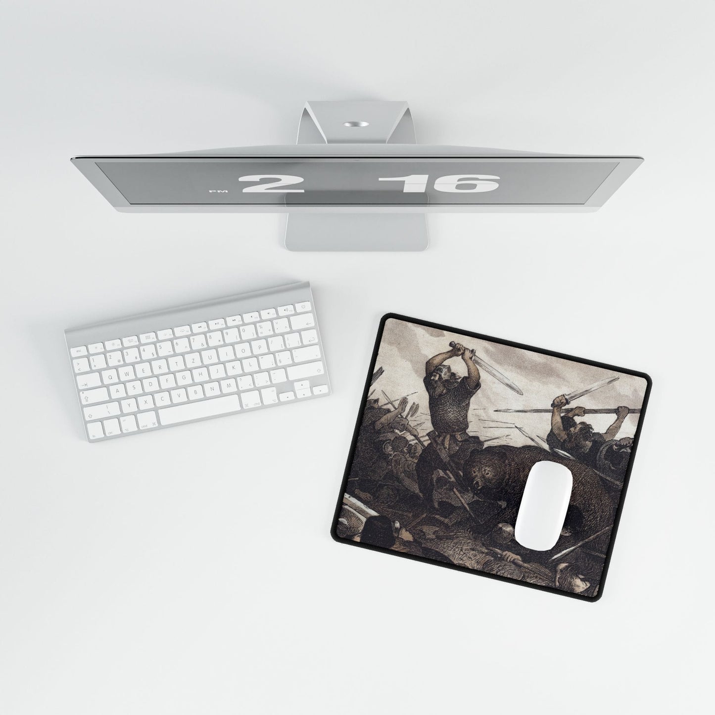 Epic Viking Battle Desk Mat | Dramatic Historical Scene | XL Mouse Matt | Accessories For Home & Office