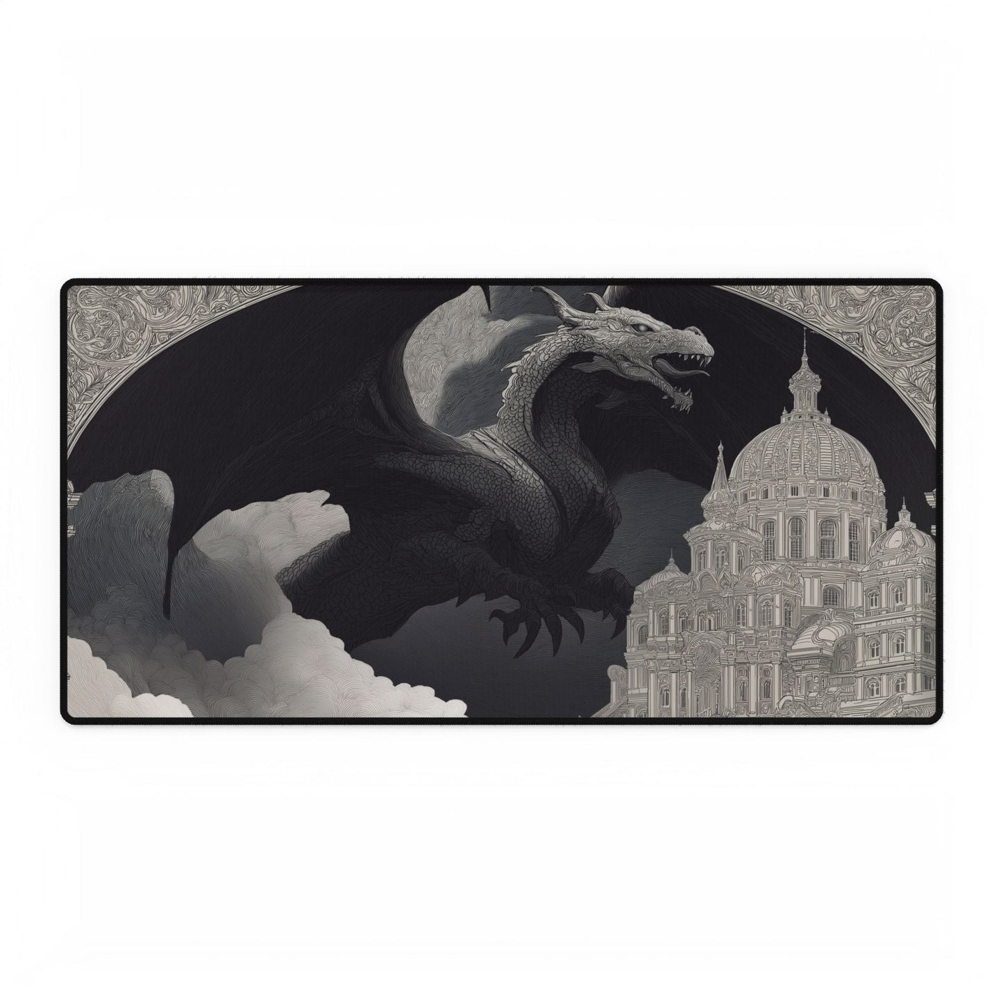 Majestic Dragon Art Desk Mat | Intricate Design | XL Mouse Matt | Accessories For Home & Office